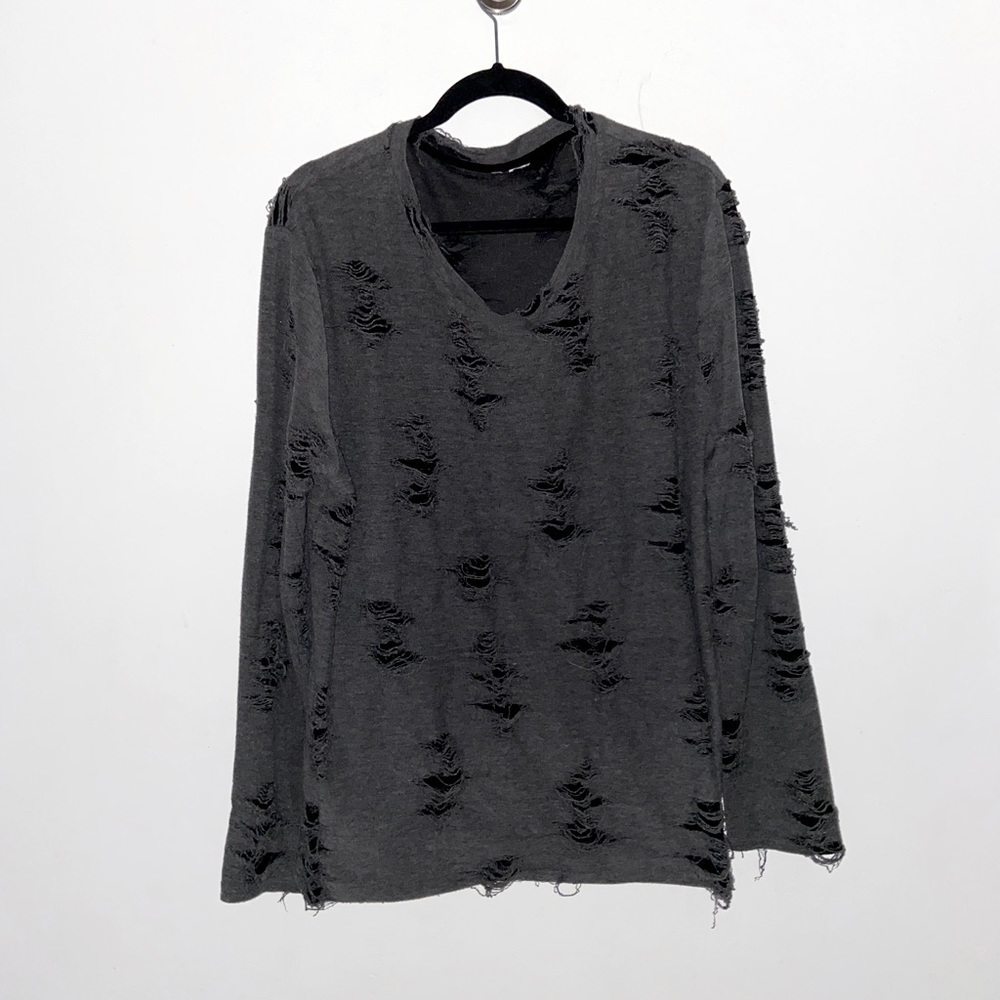 MLcollection vintage Korean made long sleeve pullover distressed sweatshirt UNI 